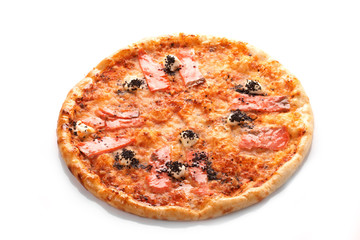 Pizza with grilled salmon