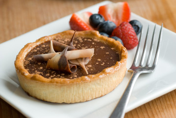 Chocolate and caramel tart