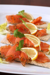 Smoked salmon snacks