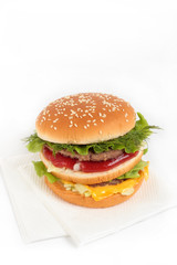 Hamburger and napkins