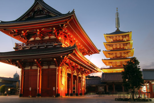 Senso-ji Temple, Asakusa, Tokyo, Japan (HDR Image)
