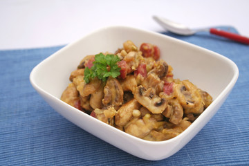 Champignons mit Kassler