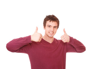 Closeup of a happy young man