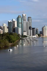 Zelfklevend Fotobehang Brisbane City & River © On-Air