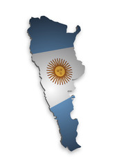 Argentienien Karte 3D Flagge