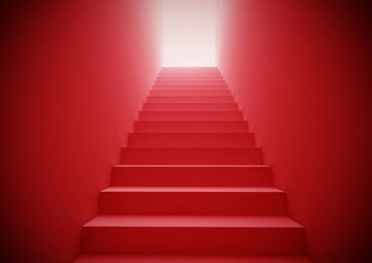 Fototapeta na wymiar Red Staircase