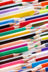 Color pencils on white background.