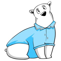 polar bear in doctor's smock
