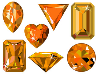 Different cut topazes