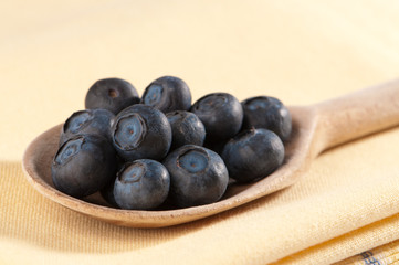 Blueberries On Spoon