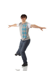 Single male tap dancer