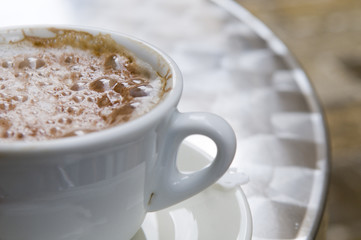 Cappuccino coffee cup outdoor