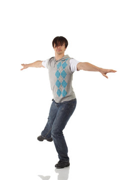 Single male tap dancer