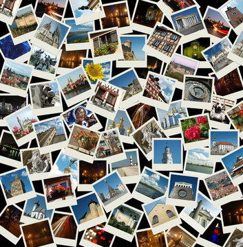 Go Europe - background with travel photos of european landmarks