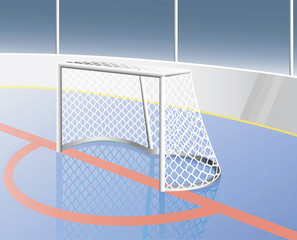 Hockey goal realistic. Vector illustration.