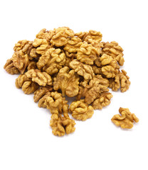 walnuts on white background