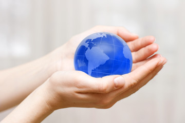 globe in hand
