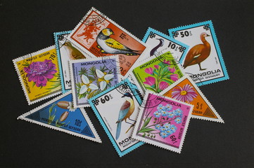 Collection of Mongolian post stamps