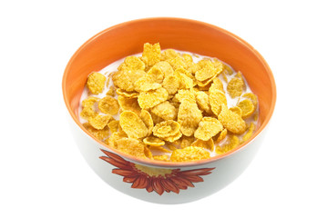 Bowl with corn flakes