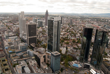 Fototapeta premium Bank district from the skyscraper, Frankfurt