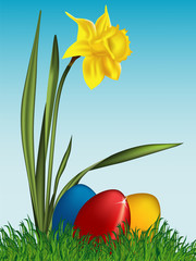 Osternest mit Narzisse