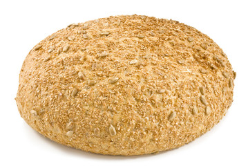 Whole fresh bread with seeds of sunflower