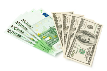 dollars and euro