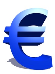 Obraz premium High resolution 3D blue euro symbol