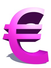 High resolution 3D pink euro symbol