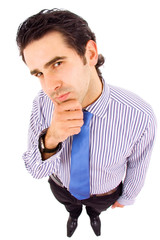 young business man full body in a white background