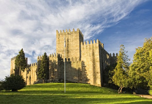 Guimaraes Castle, and surrounding park, in the north of Portugal