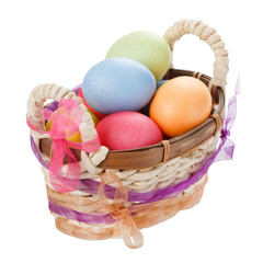 Easter eggs  in the basket