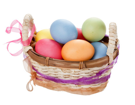 Easter eggs  in the basket