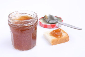 Jam of plum, apple and mint