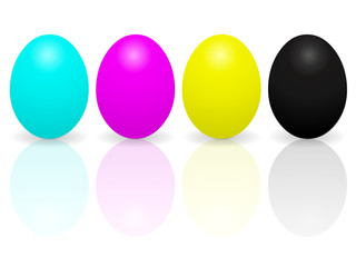 Oeufs en quadrichromie
