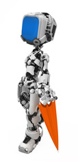 Blue Screen Robot, Folded Umbrella