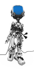 Blue Screen Robot, Tied by Cable