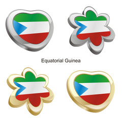 Obraz premium illustration of equatorial guinea flag in heart and flower