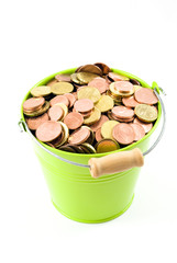Euro Coins in a Bucket