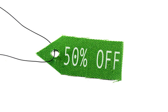 green tag 50% off