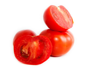 fresh ripe tomato isolated on white background