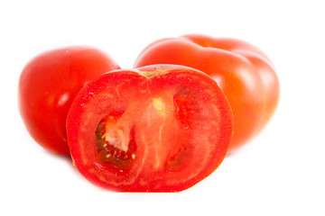 fresh ripe tomato isolated on white background