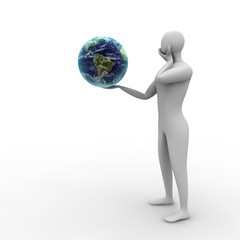 Human thinks of the Earth