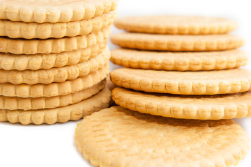 delicious biscuits isolated on a white background