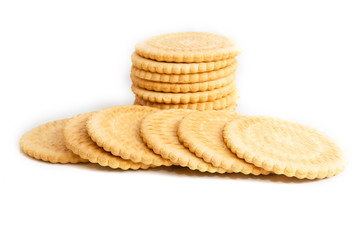 delicious biscuits isolated on a white background