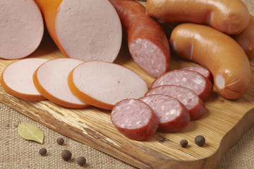 sliced sausages
