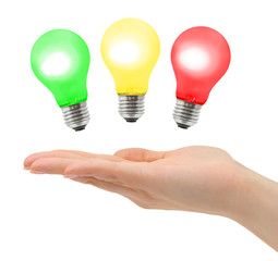 Hand and lamps