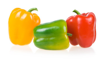 Ripe Yellow, Green and Red Paprika