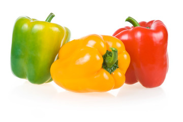 Ripe Yellow, Green and Red Paprika