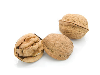 walnuts isolated on white background